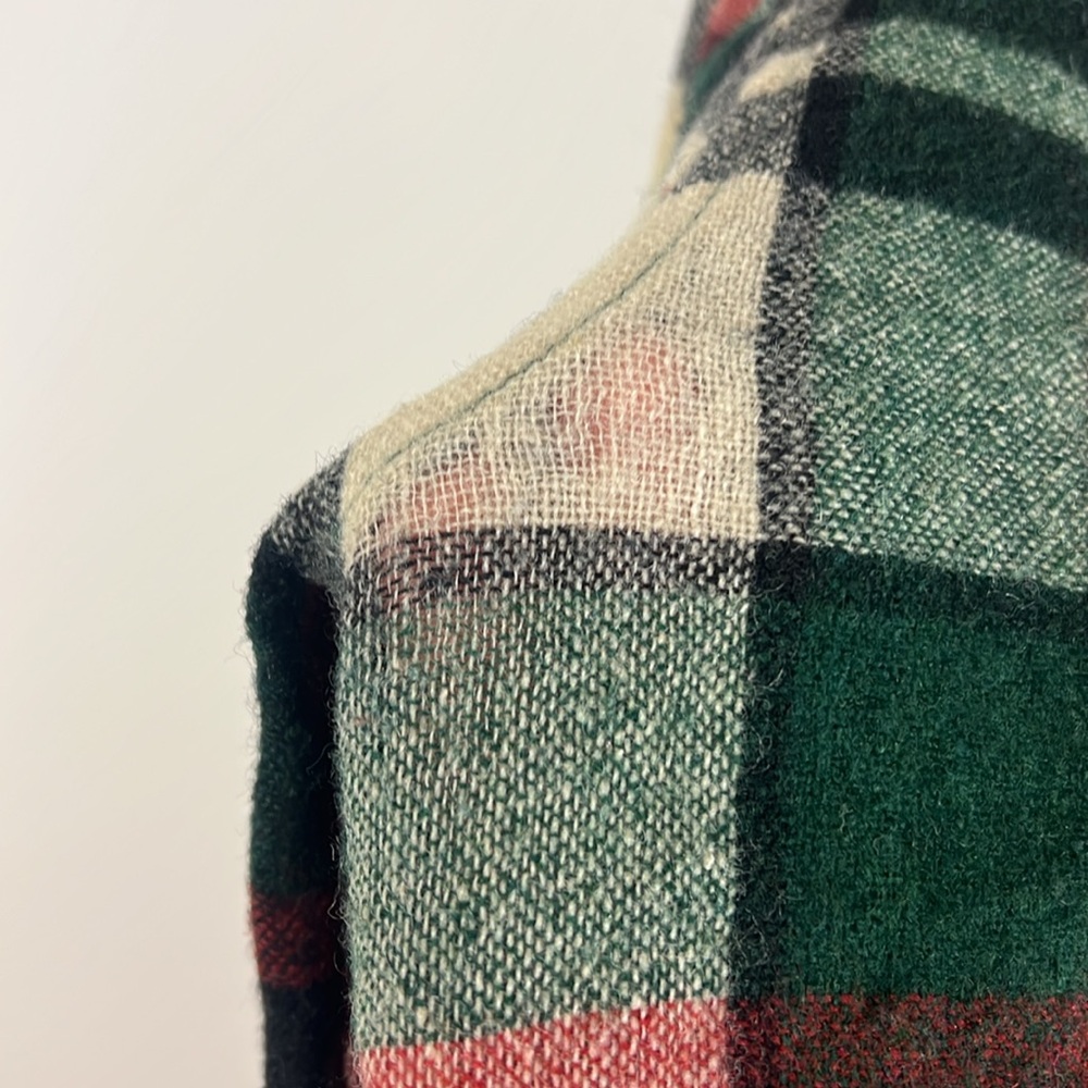 Vintage 70s Wool Plaid Lined Shirt Jacket Contender Brand Made in Korea | Size S - Picture 9 of 11